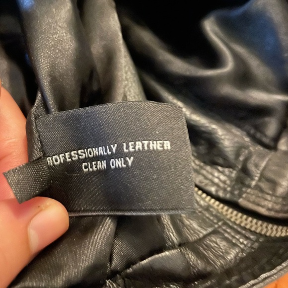 Womens GUESS LOS ANGELES LEATHER ZIP BOMBER JACKET BLACK Size M - Picture 13 of 13